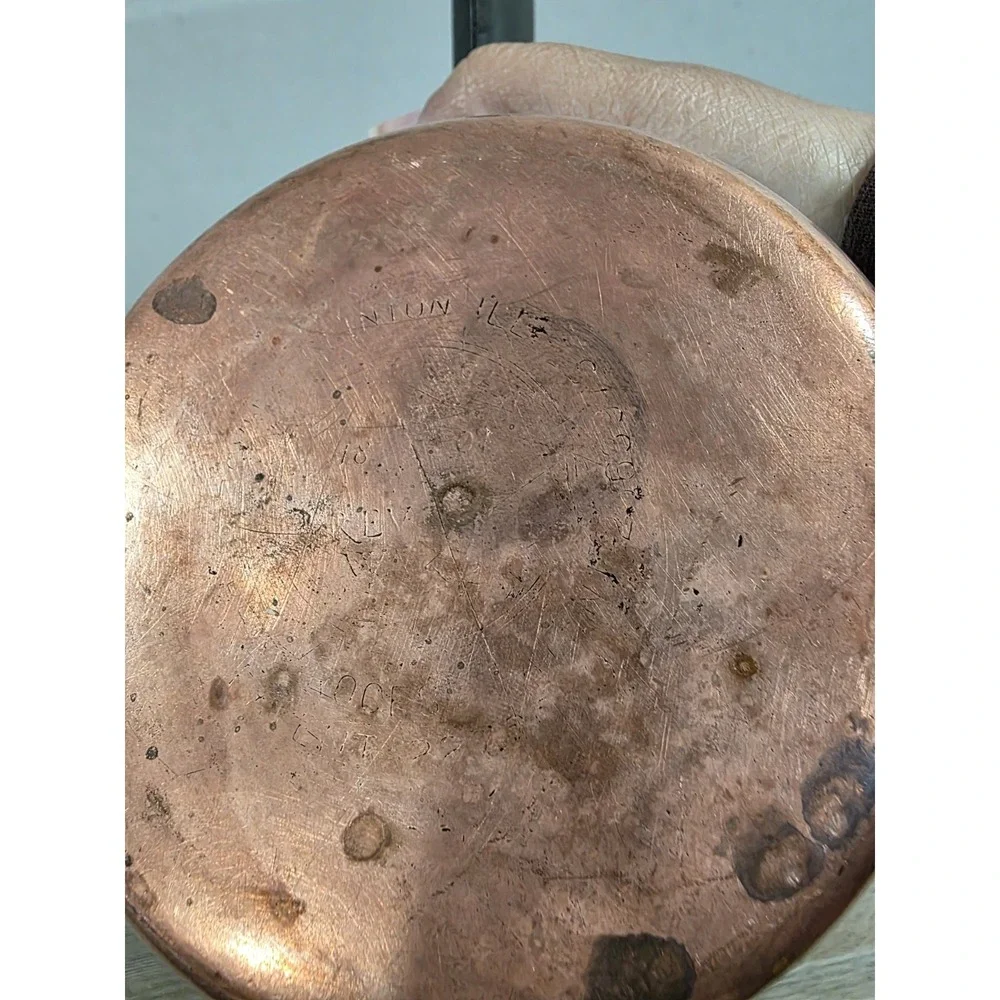 Vtg. Revere Ware 1801 Sauce Pan 1 Qt Stainless Steel Copper Clad Bottom W/ Lid